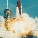 Shuttle Atlantis Launch with CGRO