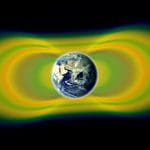 Two giant swaths of radiation, known as the Van Allen Belts, surrounding Earth were discovered in 1958. In 2012, observations from the Van Allen Probes showed that a third belt can sometimes appear. The radiation is shown here in yellow, with green representing the spaces between the belts. Credit: NASA/Van Allen Probes/Goddard Space Flight Center