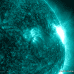 An M5+ solar flare in the SDO/AIA 131 angstrom channel