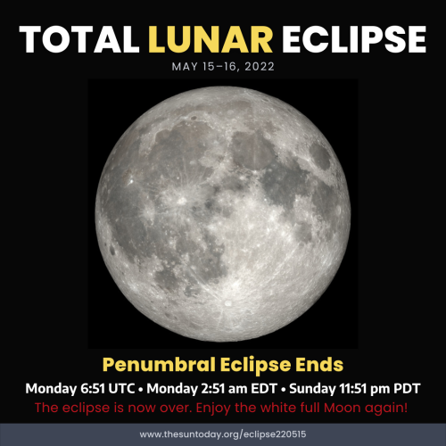 Total Lunar Eclipse — May 15-16, 2022
