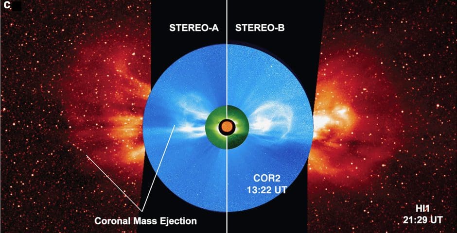 STEREO image composite of the CME from 12/12/2008