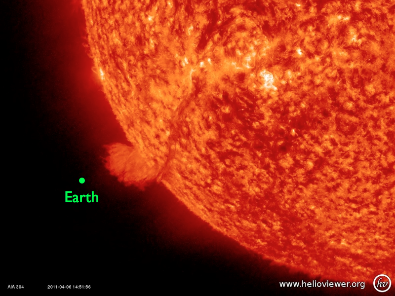 Earth vs. Sun on April 6, 2011
