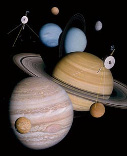Voyager probes with the outer worlds