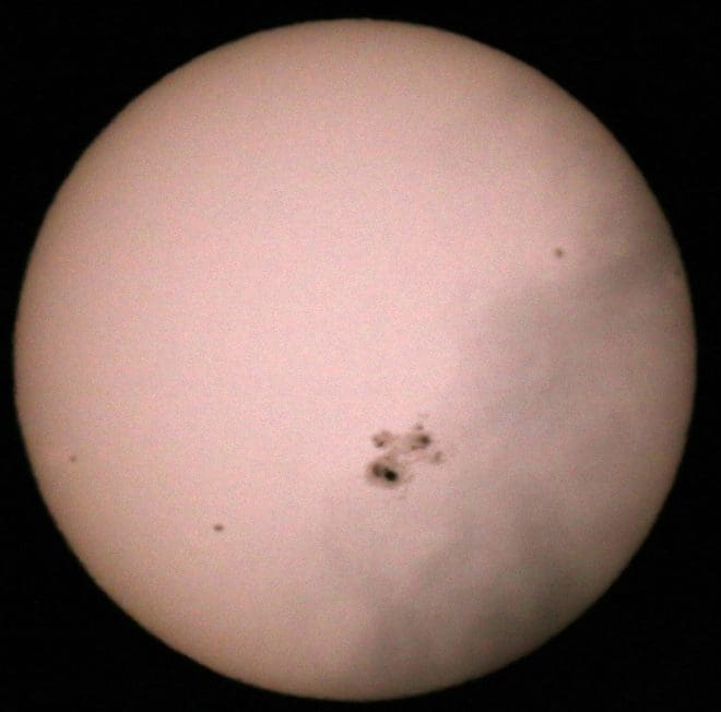 Astronomer Lou Mayo of NASA Goddard Space Flight Center captured this image of the region despite the wind and clouds of Maryland.