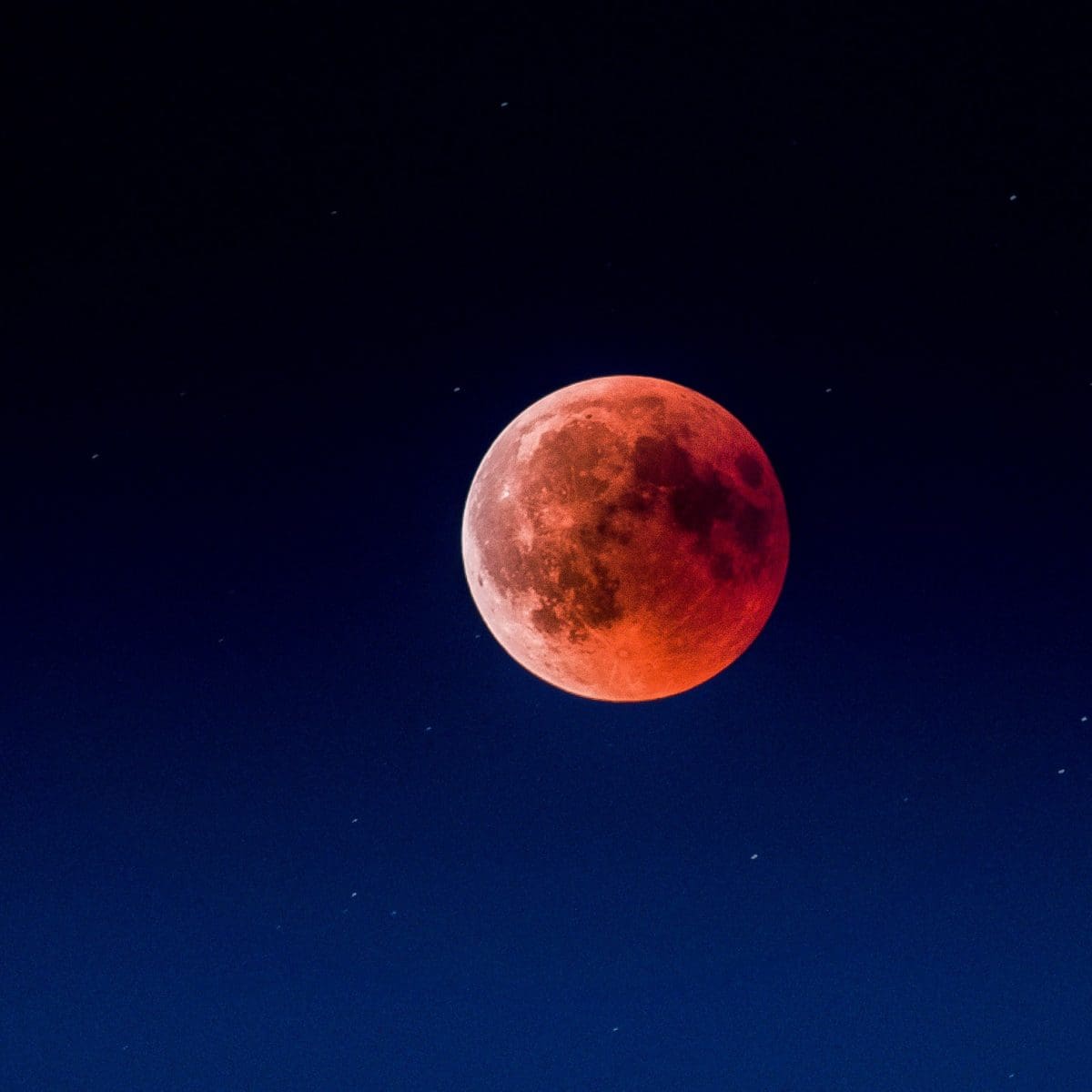 Lunar eclipse in Sidelhorn, Obergoms, Switzerland.