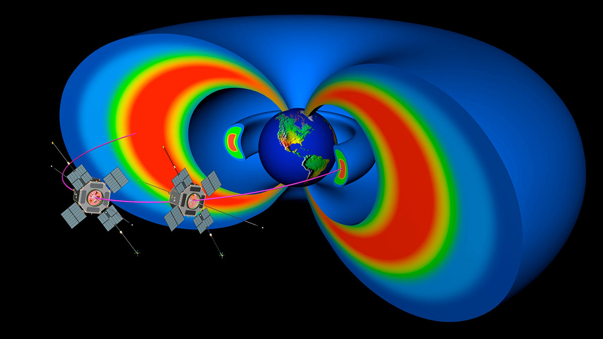 When the Van Allen Probes launched, scientists thought the belts always looked like this, with two belts—shown here in red.