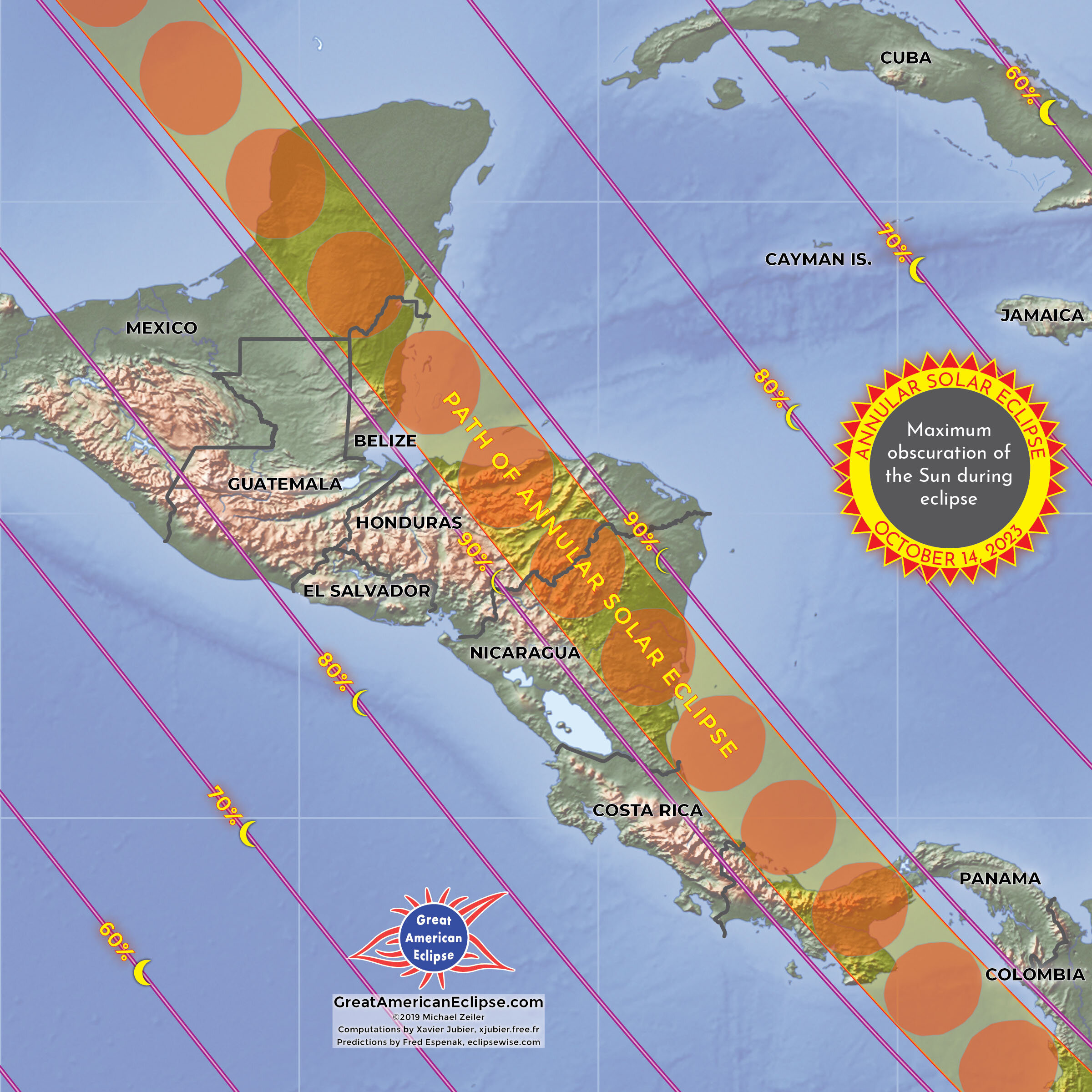 CREDIT: GreatAmericanEclipse.com - The annular solar eclipse across Central America