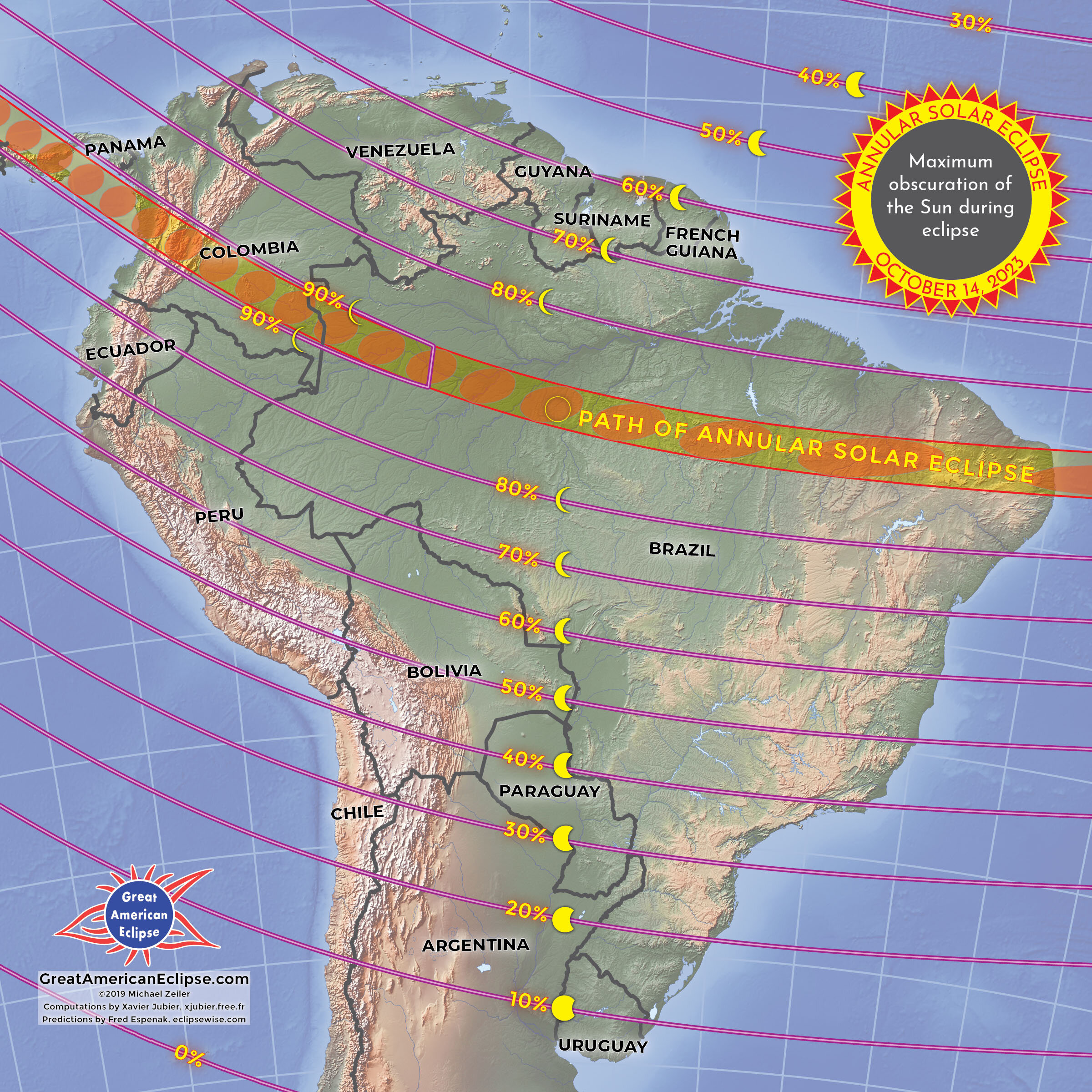 CREDIT: GreatAmericanEclipse.com - The annular solar eclipse across South America
