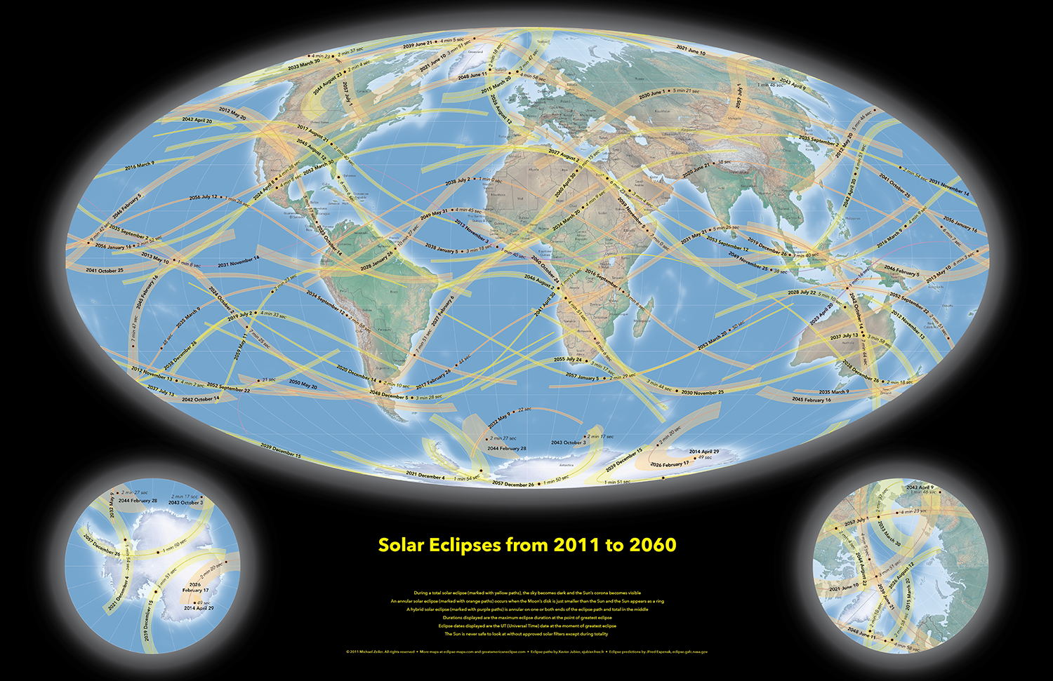 CREDIT: www.greatamericaneclipse.com - All the total solar eclipses 2011 to 2060