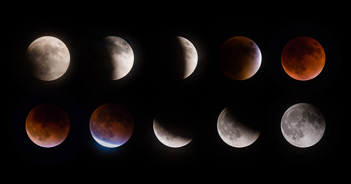 Total lunar eclipse sequence