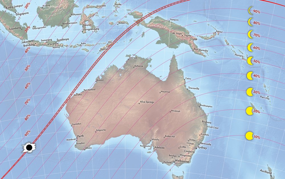 Path of the Annular-Total Solar Eclipse of April 20, 2023 - Path of the Annular-Total Solar Eclipse of April 20, 2023