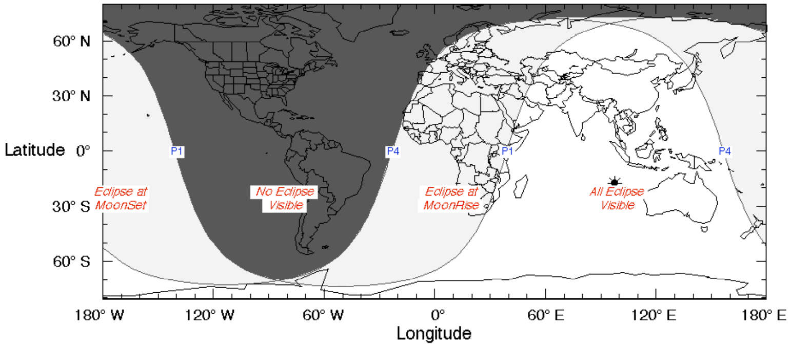 May 5, 2023 Lunar Eclipse Visibility - CREDIT: NASA